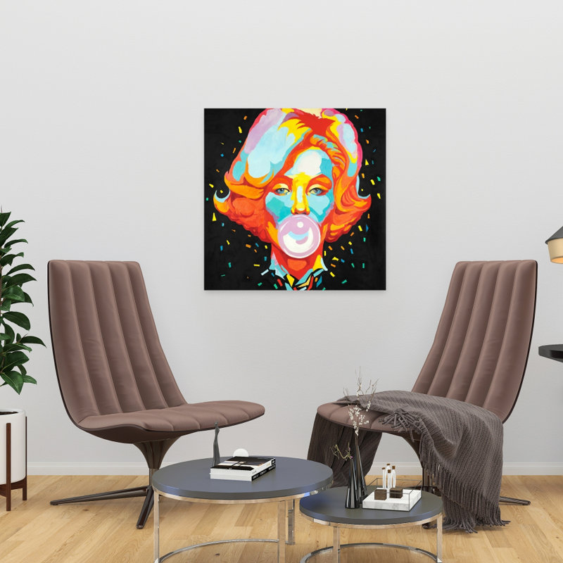 Colorful Marilyn Monroe Bubblegum Canvas | Home Decor Art
