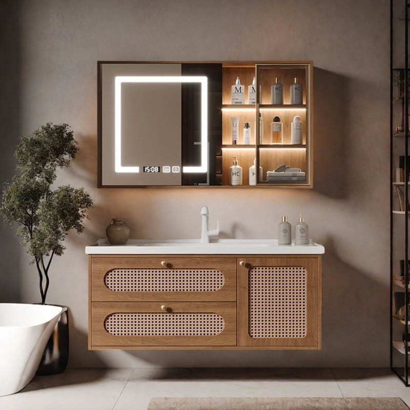 Light luxury retro style bathroom cabinet