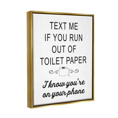 " No Toilet Paper Humorous Bathroom Fancy Lettering " by Lettered And Lined