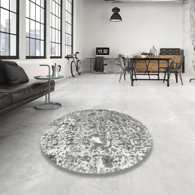 Tapis noir / gris en laine Abstract