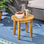 Table d'appoint en bois 16 po, finition, avec saveur rustique et table d'extérieur durable en bois, aspect