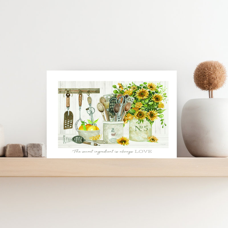 Art contemporain, art moderne et rustique, tournesol, fruits, H 12 po x l 18 po