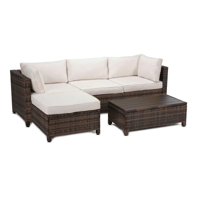 Parkhurst 3 - Person Patio Conversation Set with Cushions, Beige