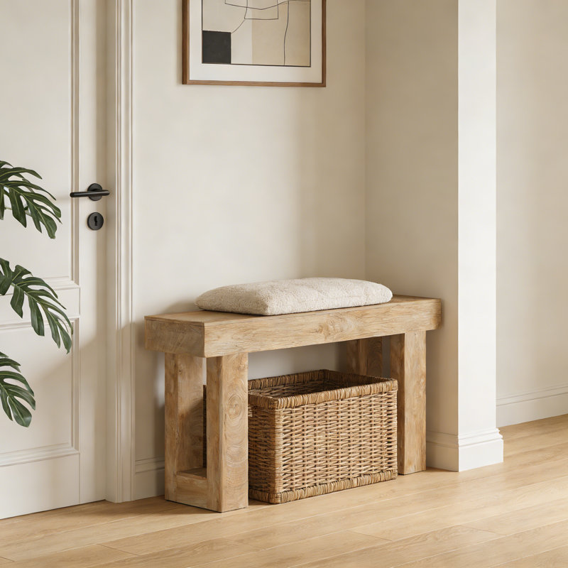 Console naturelle naturelle avec base en bois manufacturé pour espaces d'entrée polyvalents, Naturel