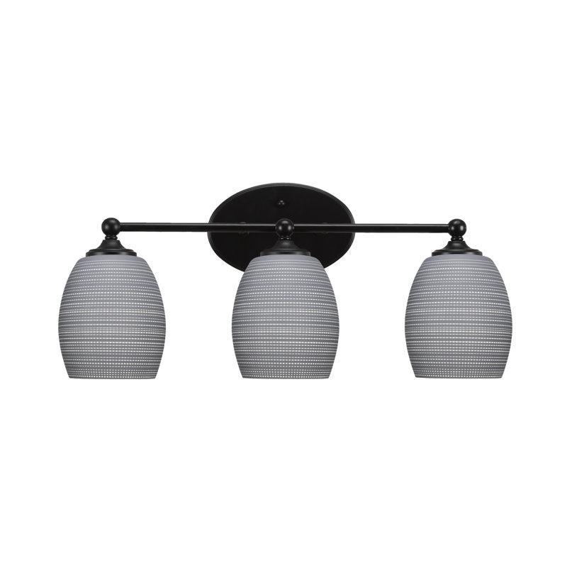 Barre d'éclairage de salle de bain Aitkens, Noir mat, 3