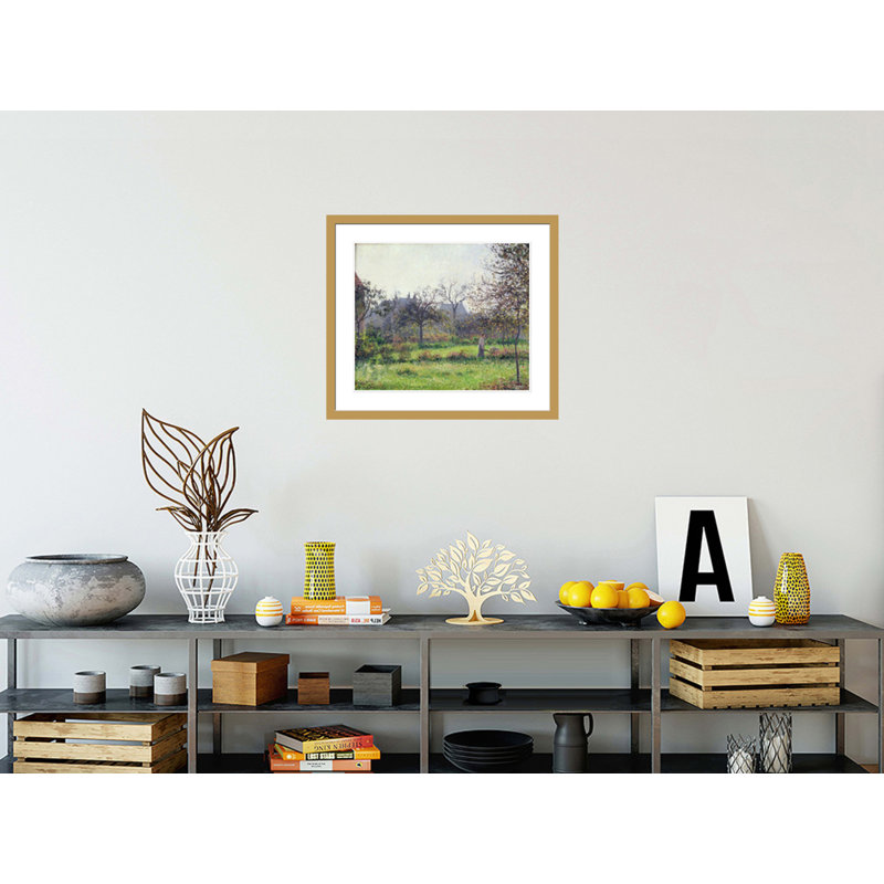 «Morning Sun Autumn Eragny» par Camille Pissarro, impression giclée sur cadre, H 23,5 po x l 26,72 po