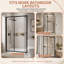 Porte de douche pivotante encastrée 46-48 "x H 76" encastrée encastrée-132834919