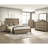 Contemporary Style King Bed With Brown And - Headboard In Warm Wood Finish Style,