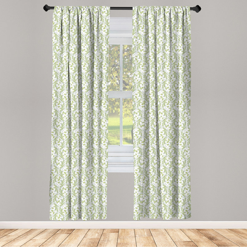 Damask Semi-Sheer Rod Pocket Curtain Panels, 28" x 95"