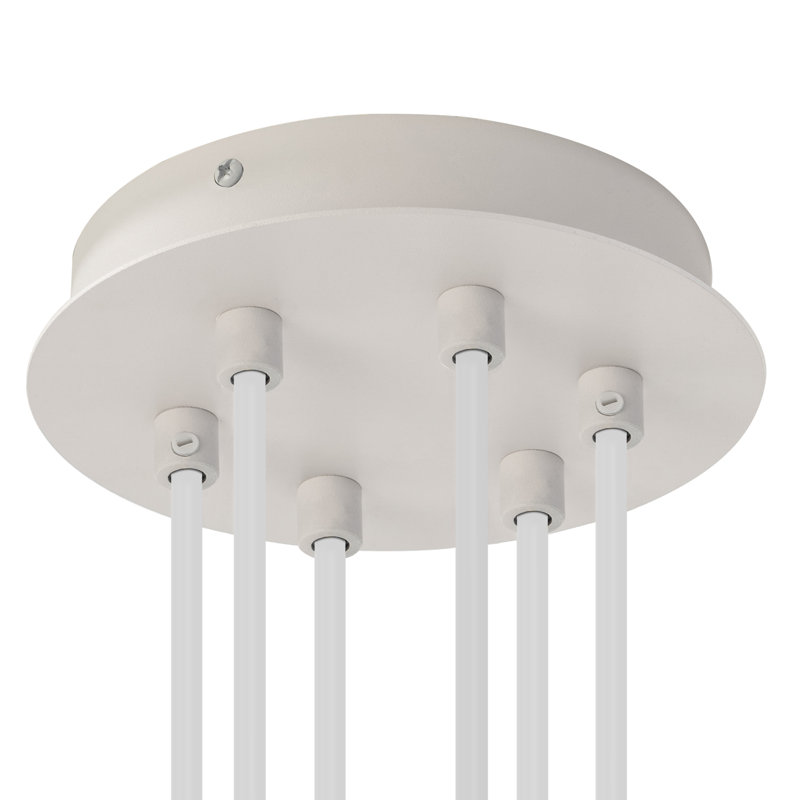 Luminaire suspendu cylindrique 6 lumières, Blanc