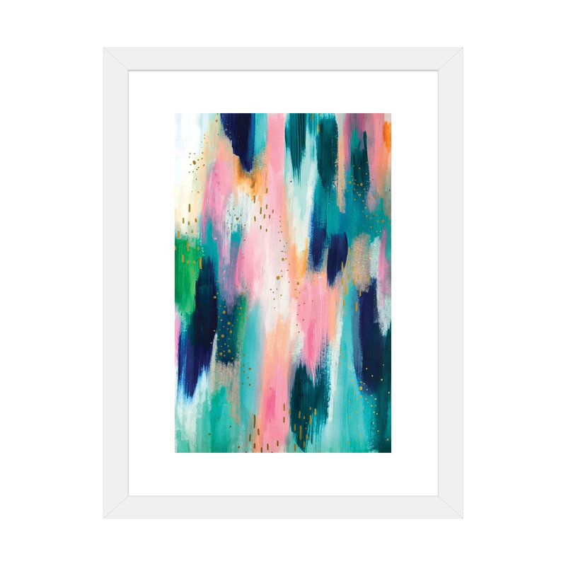 No. 44 par EttaVee-impression d’art graphique, H 24 po x l 16 po x P 1 po, Papier encadré blanc, Blanc