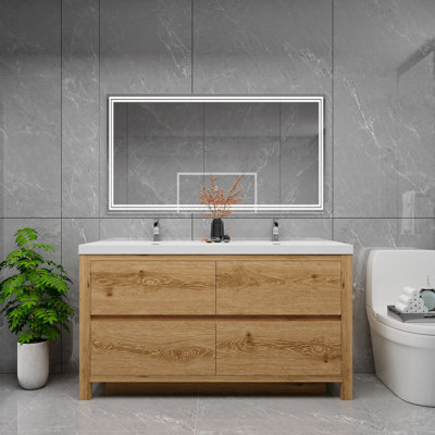 Cabazon 59 " W Freestanding Standard Free Standing 2 Double Vanity Bathroom Vanity With Acrylic Top