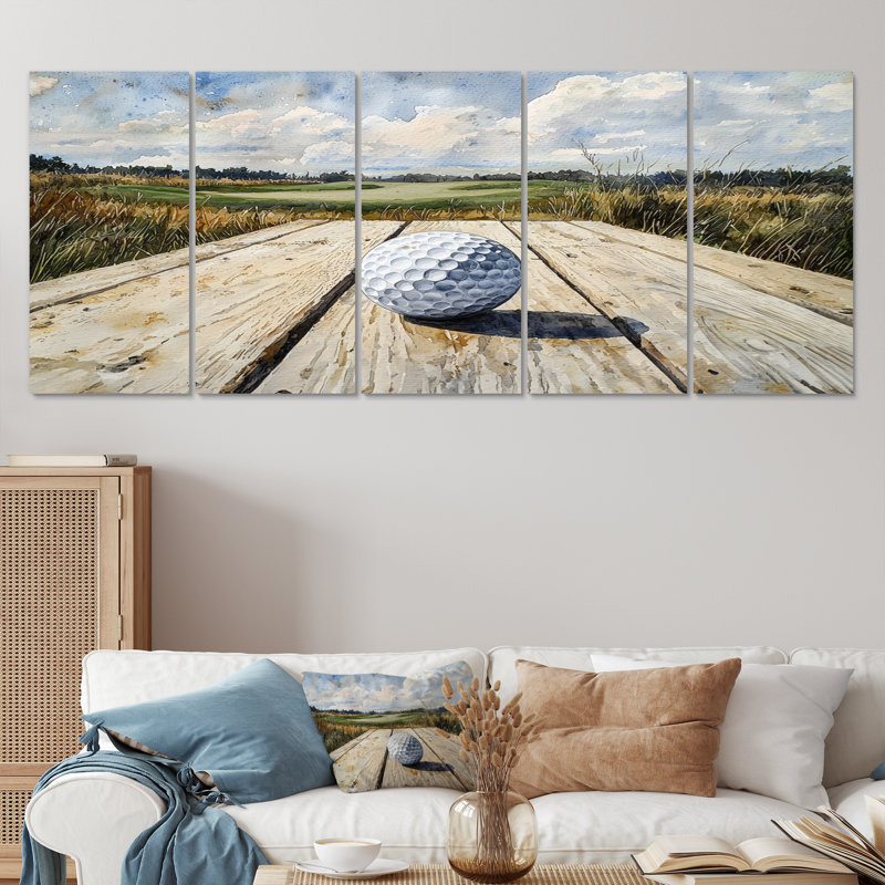 Dreams Golf Course Landscape I - Golf Wall Decor - Art mural moderne, H 32 po x l 80 po, 5