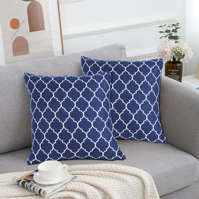 Quatrefoil Decorative Square Pillow Cover Geometric Reversible Pillow Cover