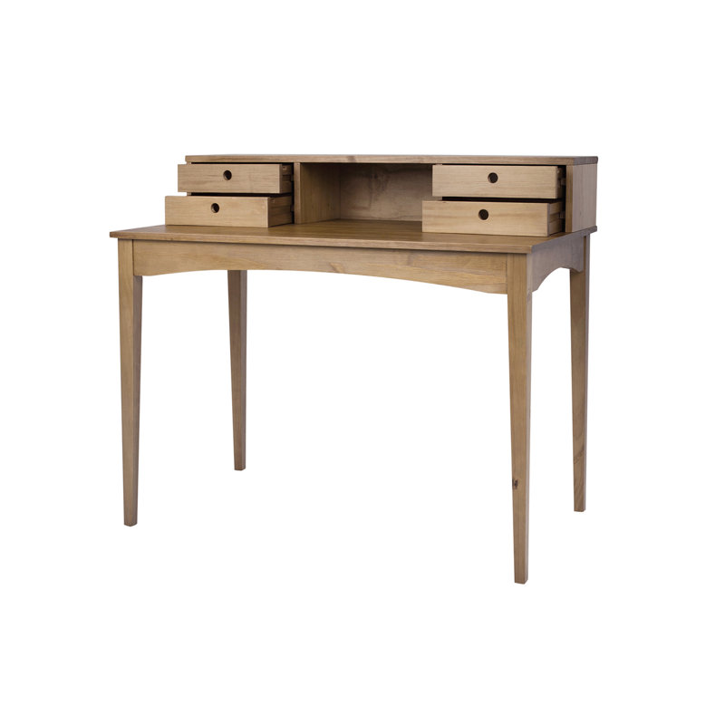 Woodmore Solid Wood Writing Desk, Light Brown, Light Brown