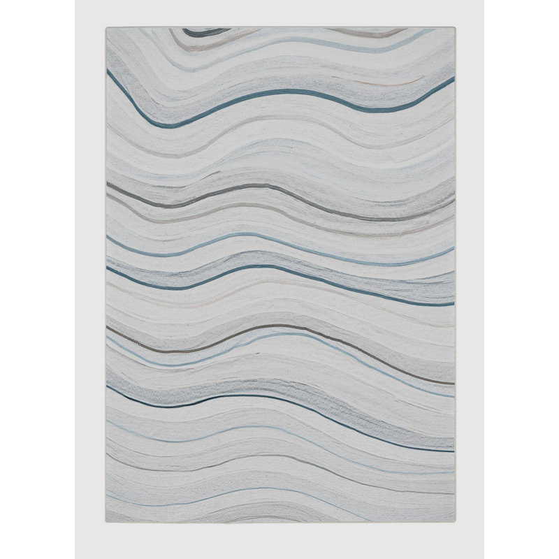 Equan Washable Abstract Indoor Rug, Rectangle 7' x 9'