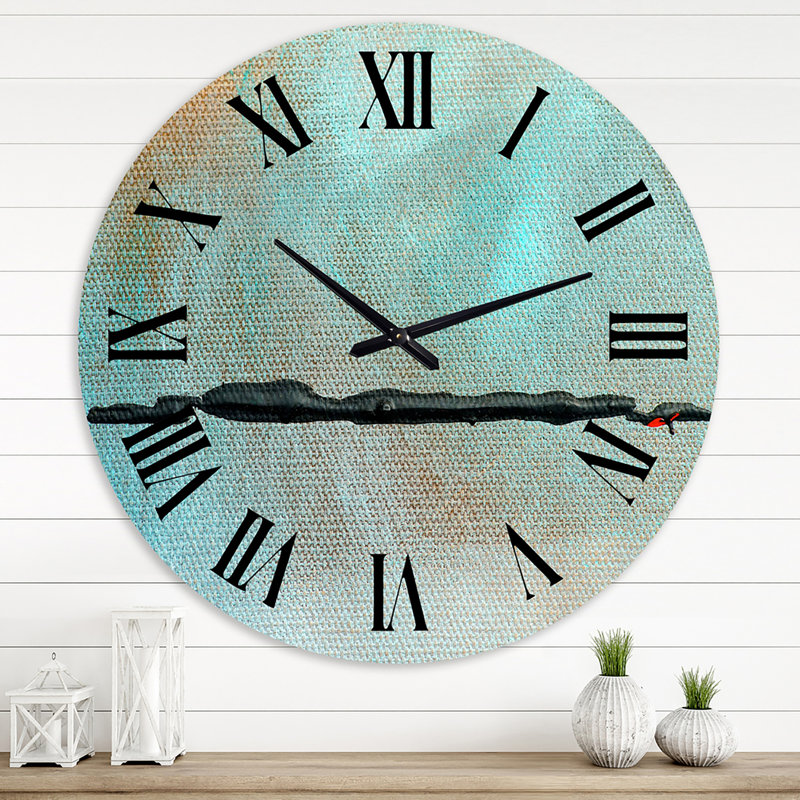 Black River in Oasis of Blue - Horloge murale moderne, Grand