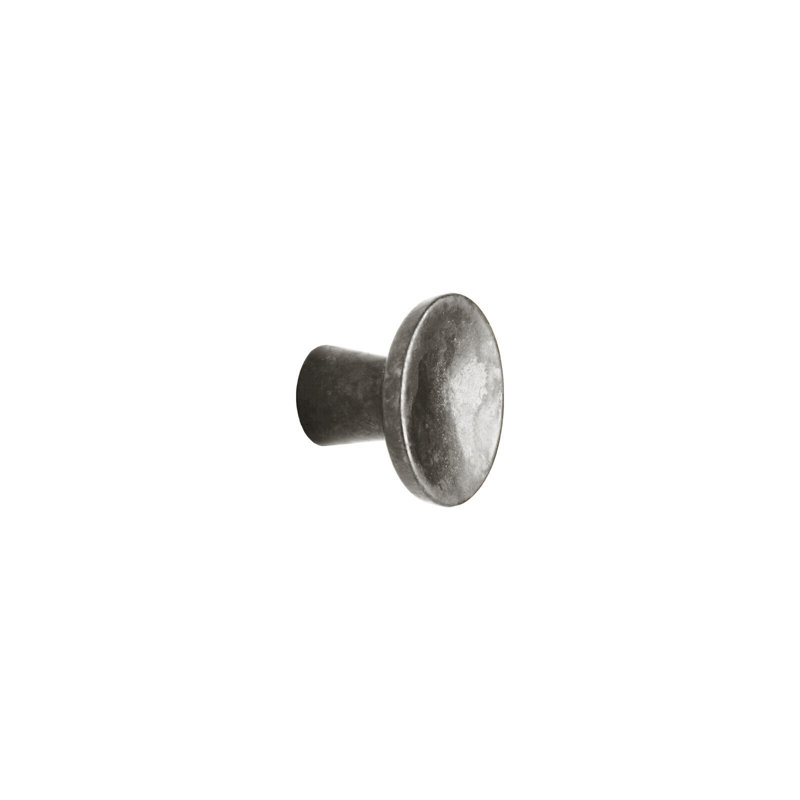 Brut Bronze Round Knob, White Bronze Dark
