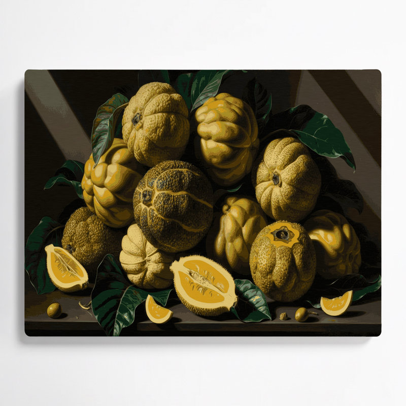 Fruit Breadfruit Brown Metal Wall Art, 8" H x 10" W