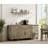 Sideboard Buffet Cabinets With 4 Wood Doors And 3 Drawers, Farmhouse Sideboard Credenza With Charging Station For Dining Room, Modern Large Storage Cabinet For Living Room, Wash Grey, 102 Inch-1966797383