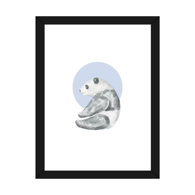 " Watercolor Panda With Blue "