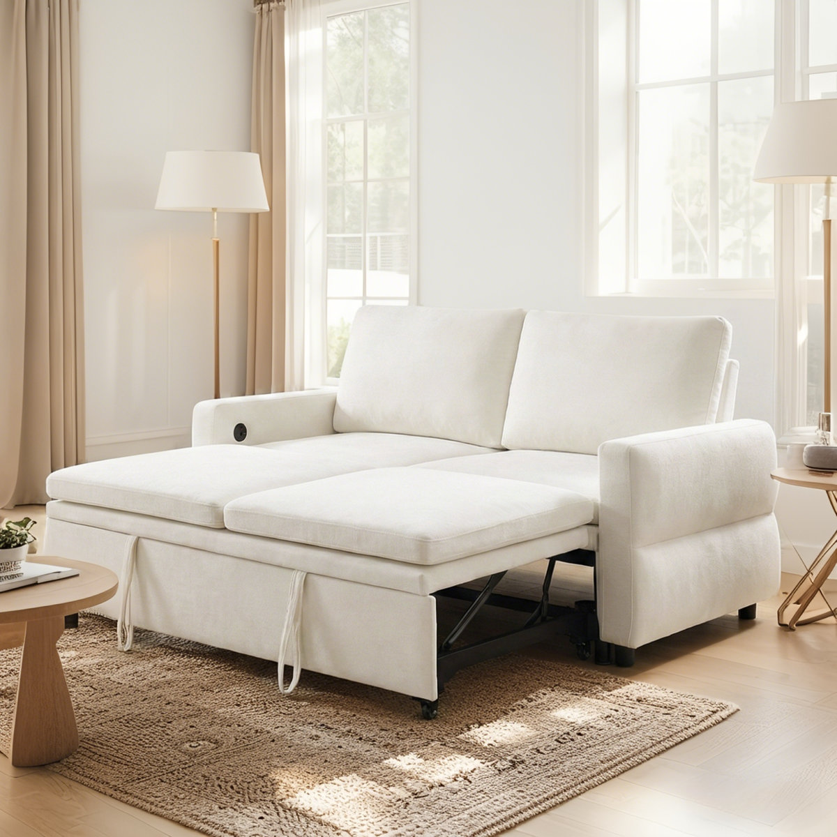 Latitude Run® 3-In-1 Convertible Sleeper Sofa Bed With 3 Level ...