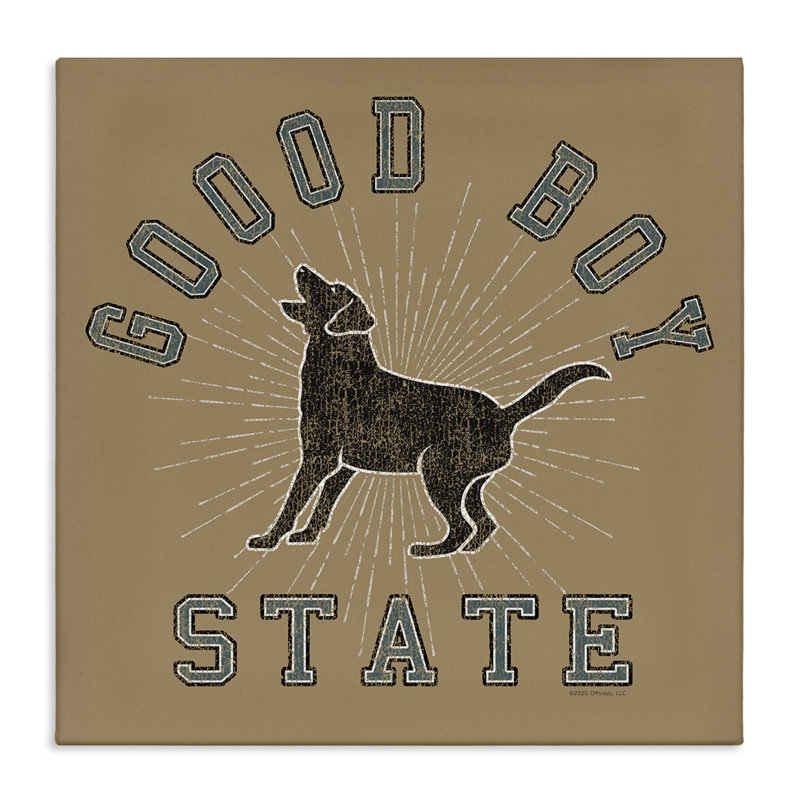 Art mural rétro sur toile «Good Boy State» par Spirit Animals / Life Is High, H 24 po x l 24 po