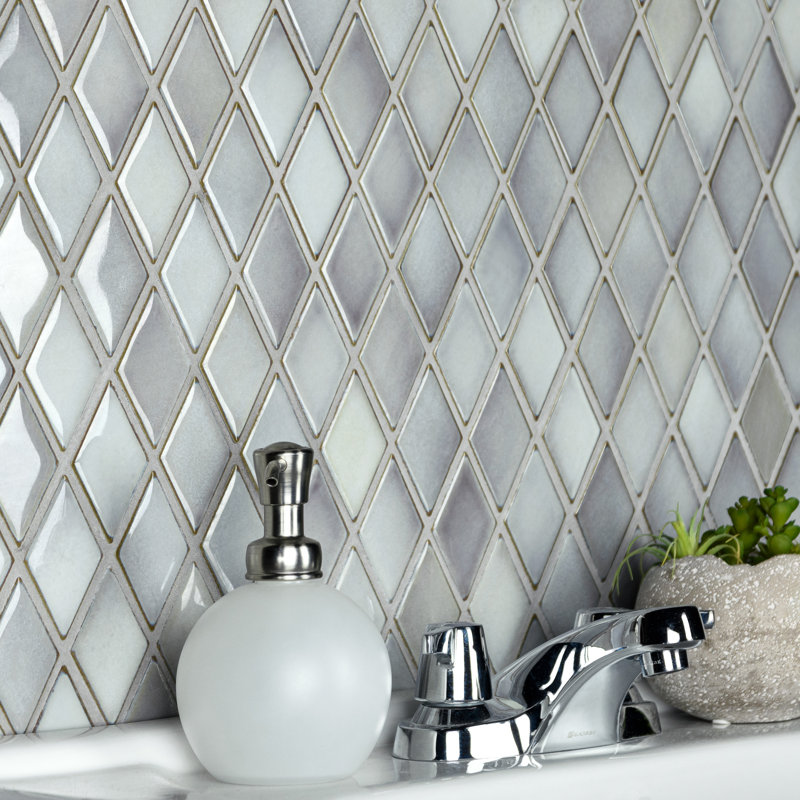 Hudson 2" x 3" Porcelain Grid Mosaic Wall & Floor Tile, Gray Eye