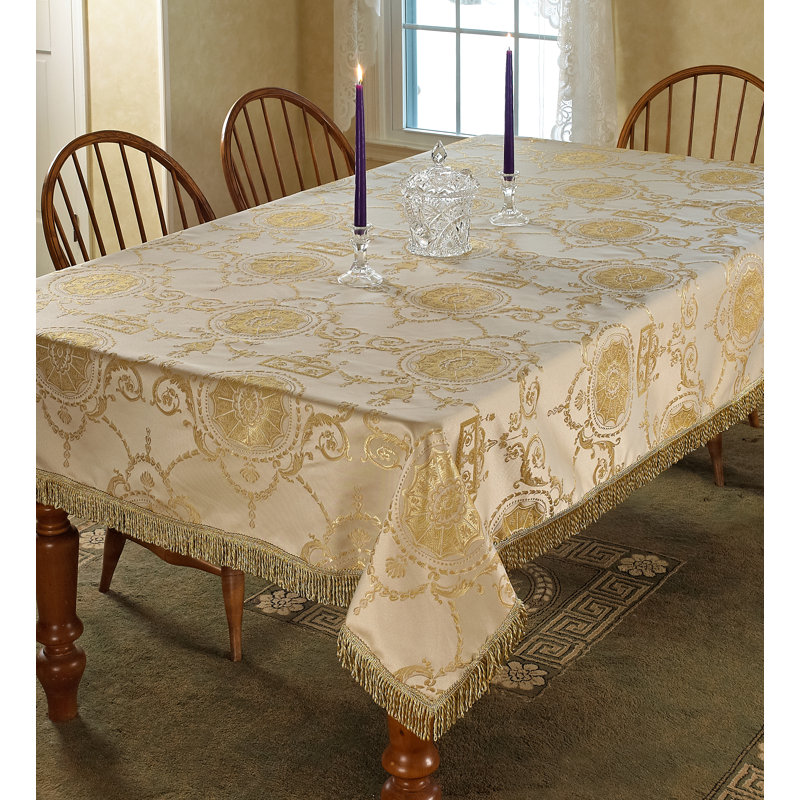 Bloch Floral Tablecloth, Beige, 60" W x 102" L