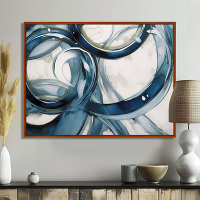 Tourbillon bleu - art abstrait spirale moderne