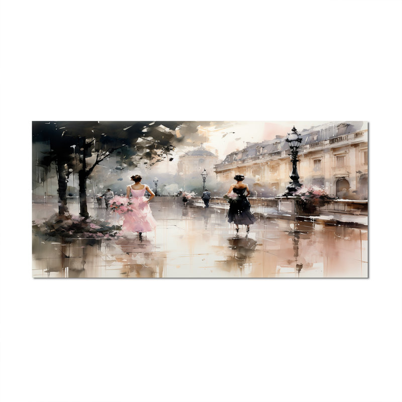 Impression sur toile Fashion Impressionist Elegance I, Toile tendue, H 28 po x l 60 po, Sans cadre