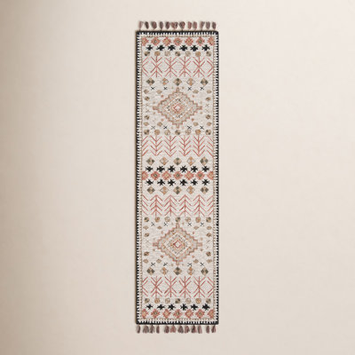 Anine Pink Beige Hand-Woven Wool Rug