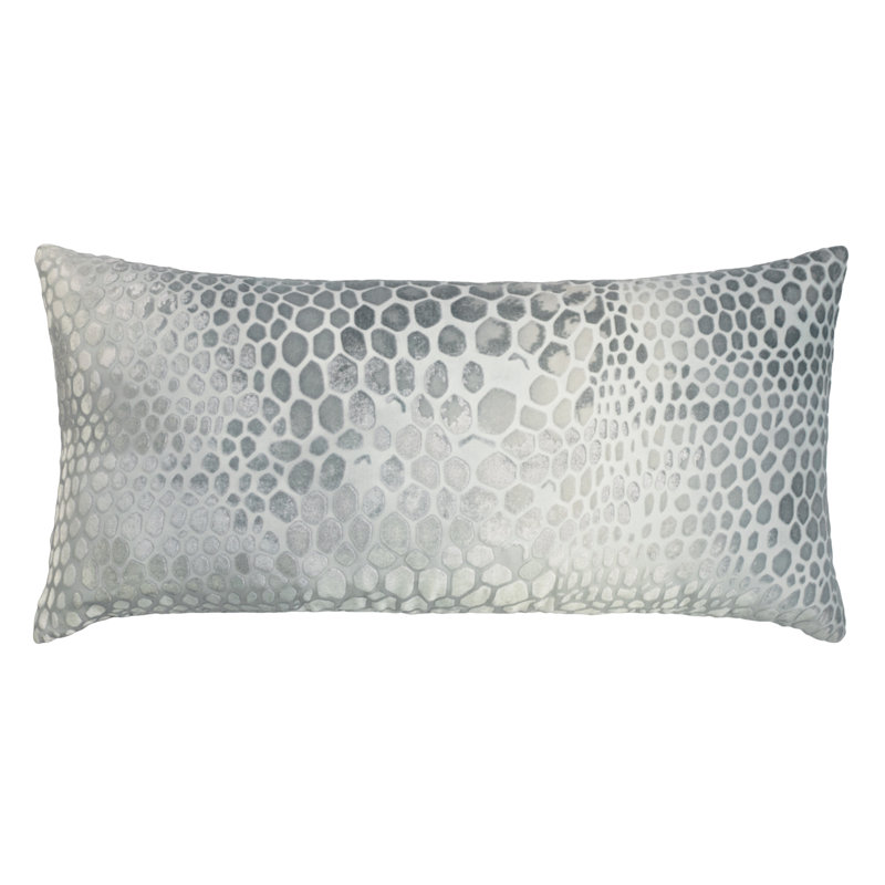 Lumbar Velvet Pillow Cover & Insert, 12"H x 24"W, Opal