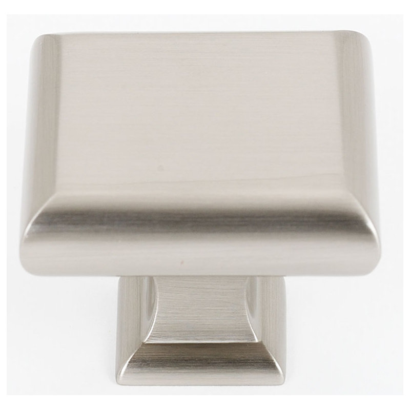 Manhattan Square Knob, Satin Nickel, 1.75" H x 1.75" W x 1.5" D