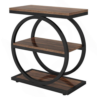 3-Tier Sofa Side Table With Industrial Design, Spacious Storage, And Versatile Use For Modern Living Spaces