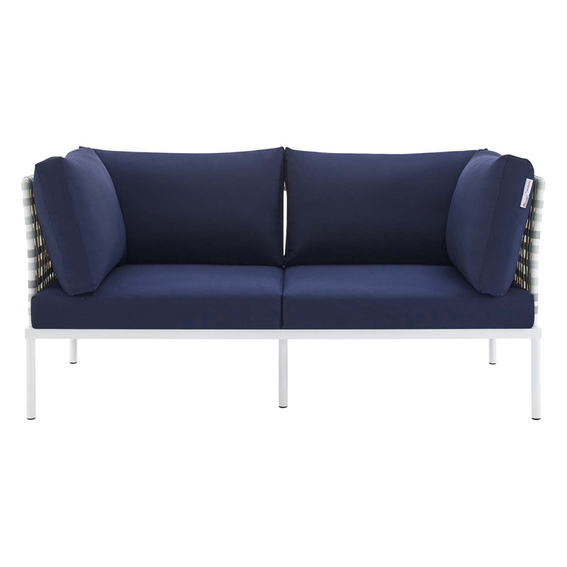 Causeuse de terrasse en aluminium Harmony Sunbrella, Sunbrella® bleu marine, Taupe