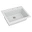 Évier de cuisine en quartz - Évier de cuisine encastré en granite blanc 30 po x 22 po x 10 po
