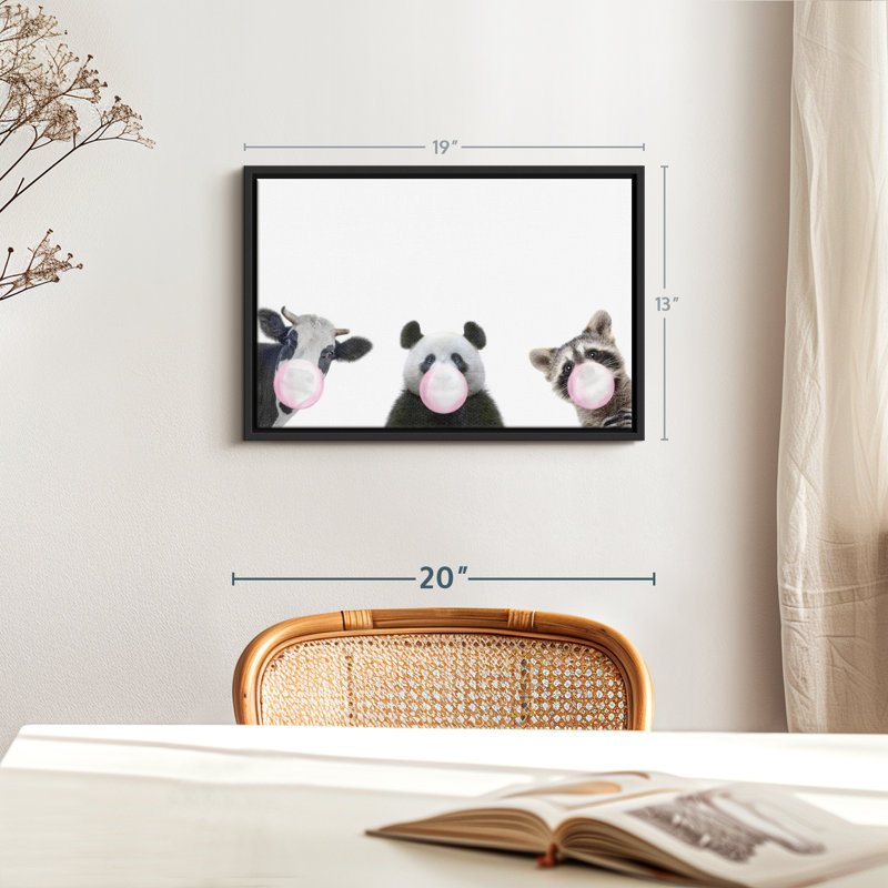 «Three Funny Animals Wall Art», H 13 po x l 19 po