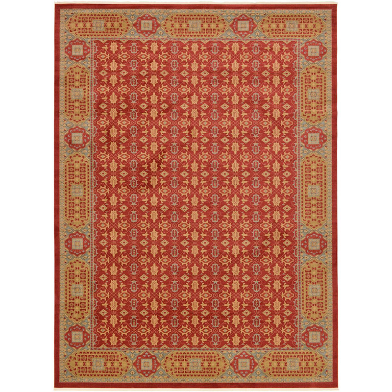 Tapis à motif oriental rouge Palazzo, Rectangle 9 pi x 12 pi