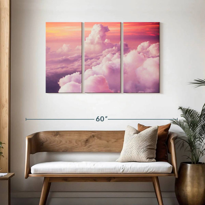 Nuage rose Alvord, H 28 po x l 45 po
