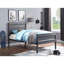 Lit simple moderne avec finition bronze industriel et structure en métal, style industriel, lit à lattes sans sommier requis, bronze industriel, design pour chambre à coucher,