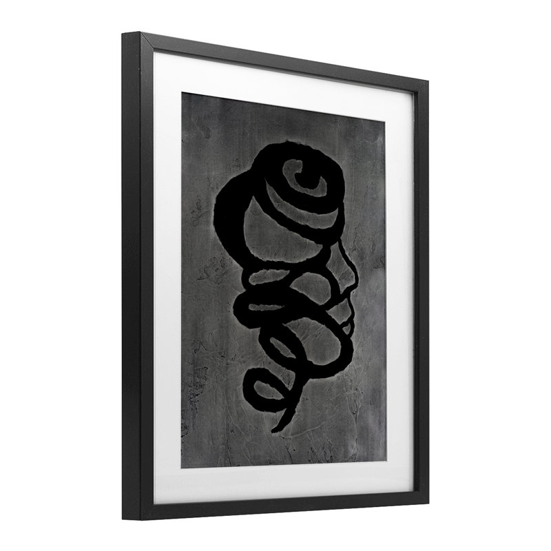 Impression sous verre à tourbillons foncés foncé, design par Vanna Lam, Cadre noir minuit, H 21 po x l 17 po