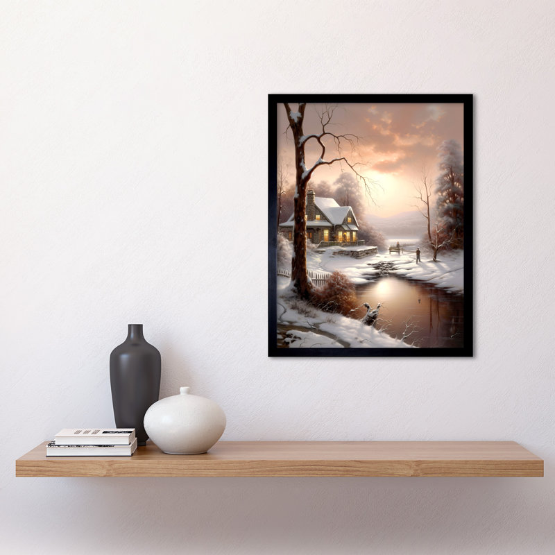 Merrian Winter Cottage - Single Picture Frame Print