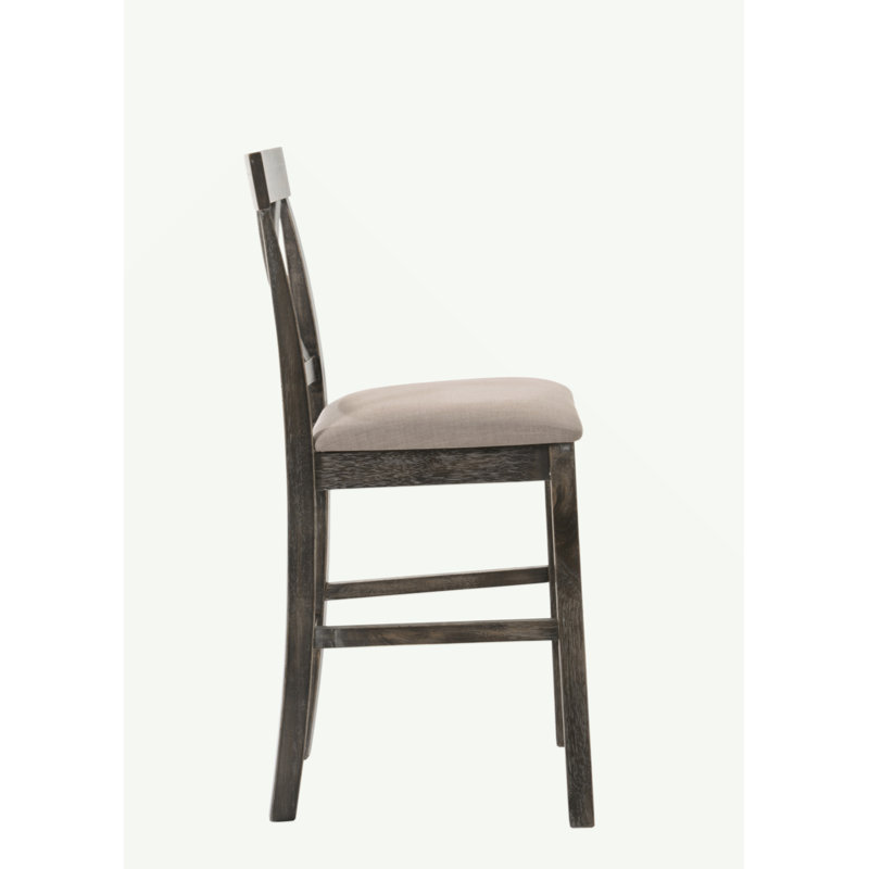 Ensemble de chaises à hauteur de comptoir Martha II en lin brun clair et gris vieilli (ensemble de 2)