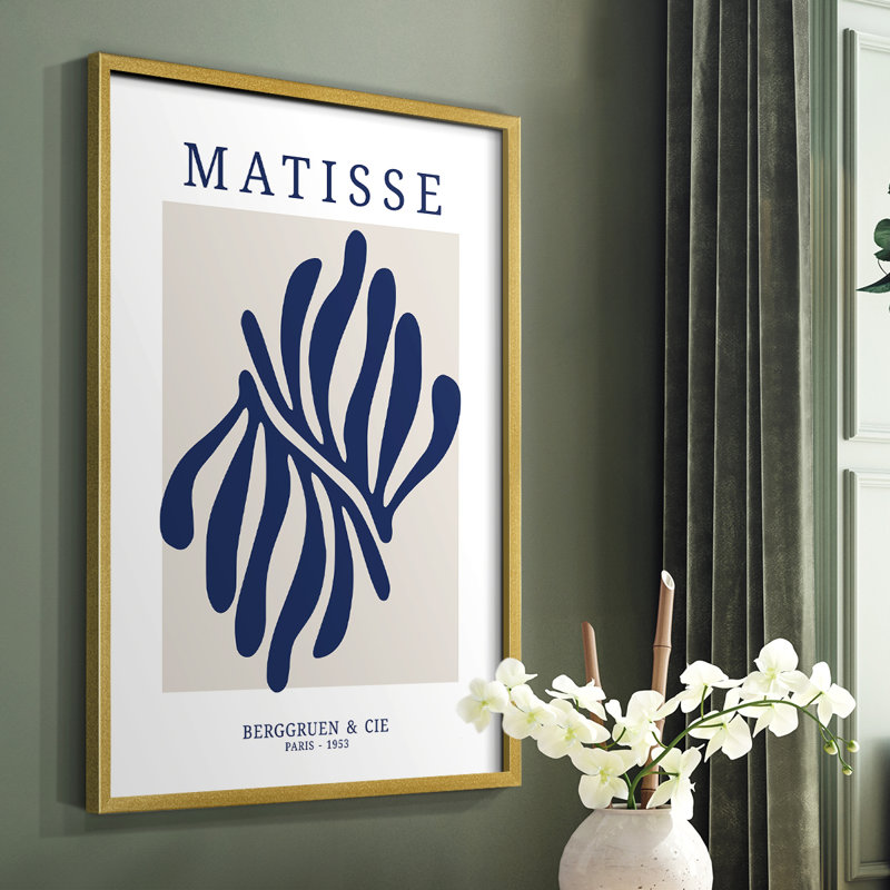 Matisse CDXII, reproduction encadrée - bois massif, Cadre doré simple, H 10 po x l 8 po