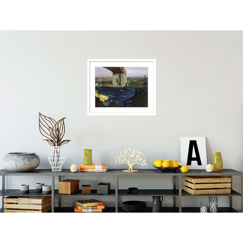 «The Bridge Blackwell’s Island» par George Wesley Bellows - impression giclée encadrée, H 22,73 po x l 29,5 po