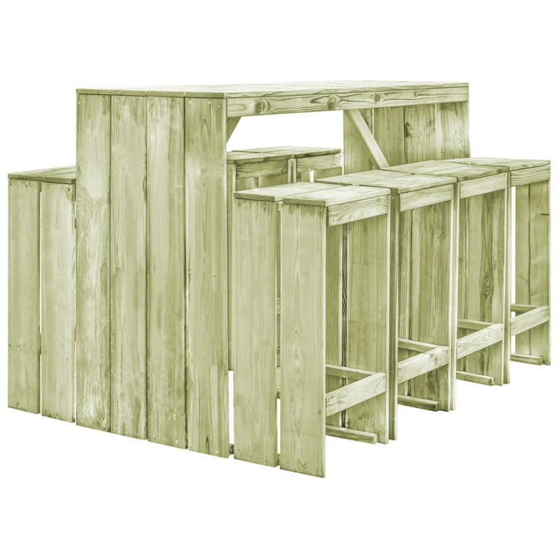 8 - Person Wood Patio Dining Set with Rectangular Table