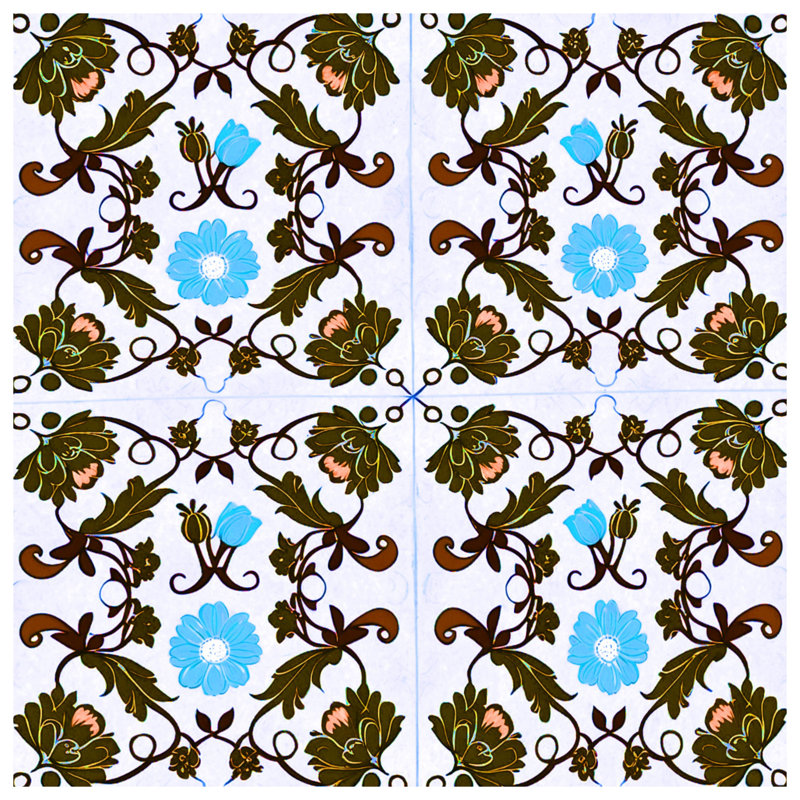Tapis de bain à motif floral, L 24 po x L 17 po