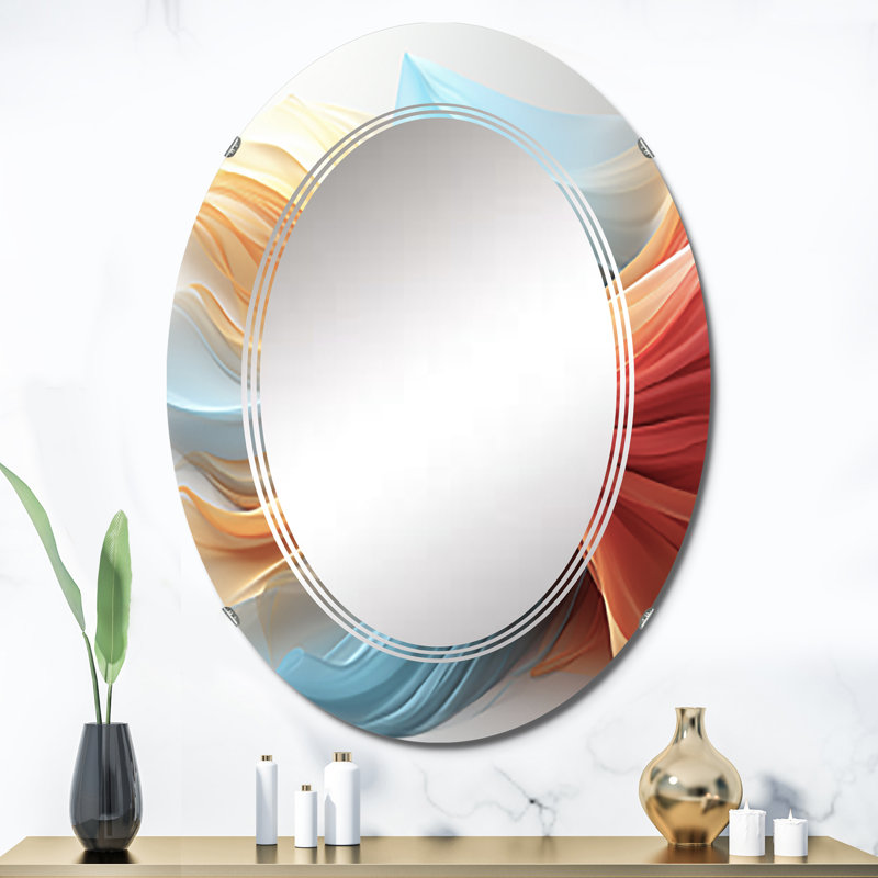 Pitanga - Miroir mural moderne ovale, 36 po x 24 po