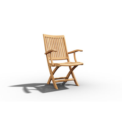 Solmayra Teak Solid Wood Outdoor Folding Dining Armchair